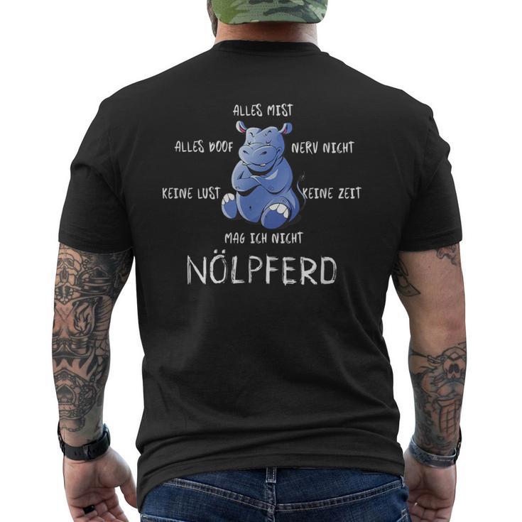 Nölpfer Nörgelndes Nö Saying Hippo Fun Word Game T-Shirt mit Rückendruck