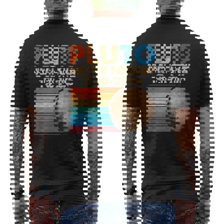 Nunca Olvides A Plutón Estilo Retro Espacio Divertido Camiseta Hombre Estampado Espalda