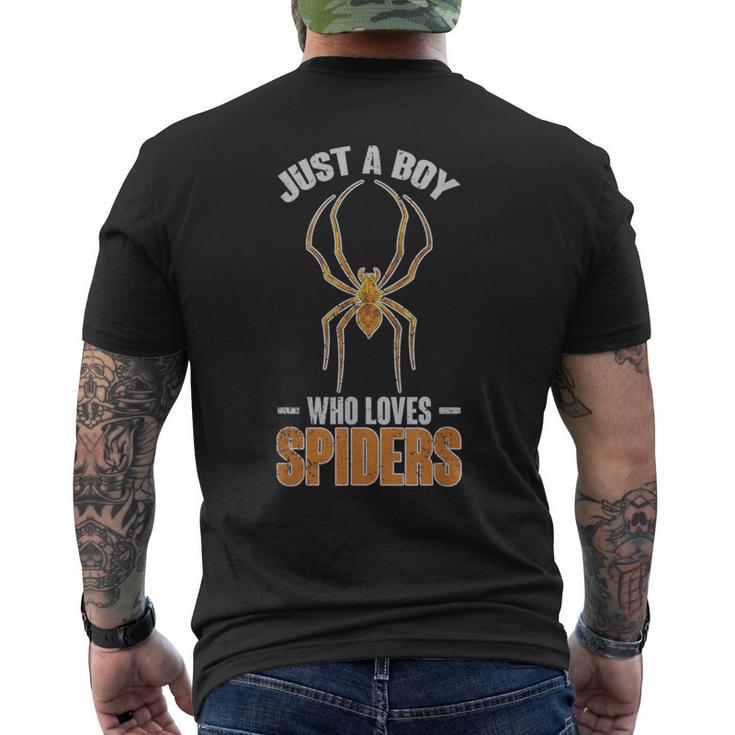 Nur Ein Junge Der Spinnen Liebt Arachnide Spider T-Shirt mit Rückendruck