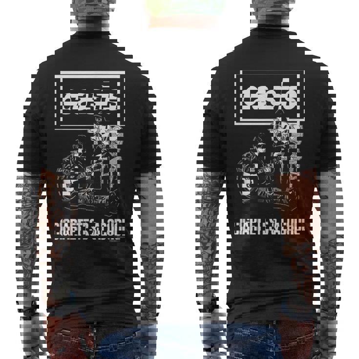 Oasis – Cigarettes And Alcohol Men's Back Print T-Shirt - Monsterry