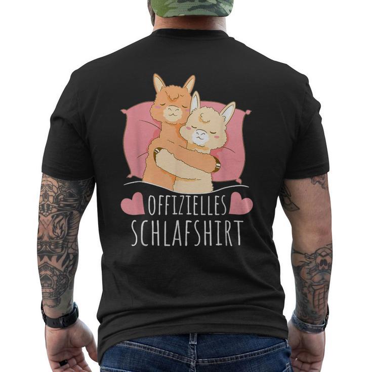 Offizielles Schlaf Nachthemd Schlafanzug Alpaca Lama T-Shirt mit Rückendruck