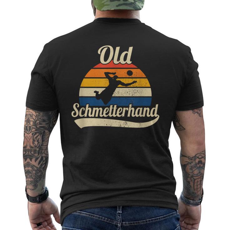 Old Butterhand Retro Beacholleleyball S T-Shirt mit Rückendruck