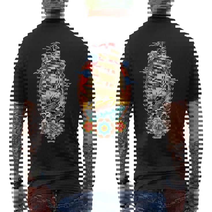 Old School Traditional Tattoo Flash Clipper Ship Men's T-shirt