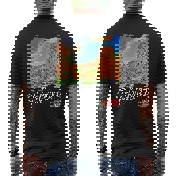 Palermo Sicilia Sicilia Italiana Palermo Camiseta Hombre Estampado Espalda