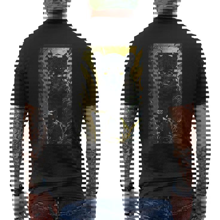 Pantera Amante Animale Big Cat Pantera Animale Nero T-shirt da uomo con stampa posteriore