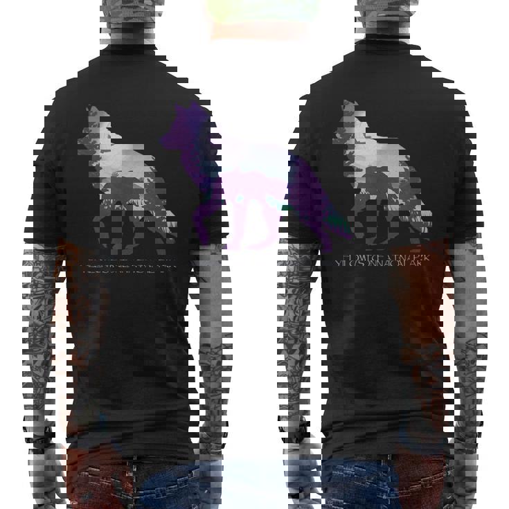 Parco Nazionale Di Yellowstone Wolf T-shirt da uomo con stampa posteriore