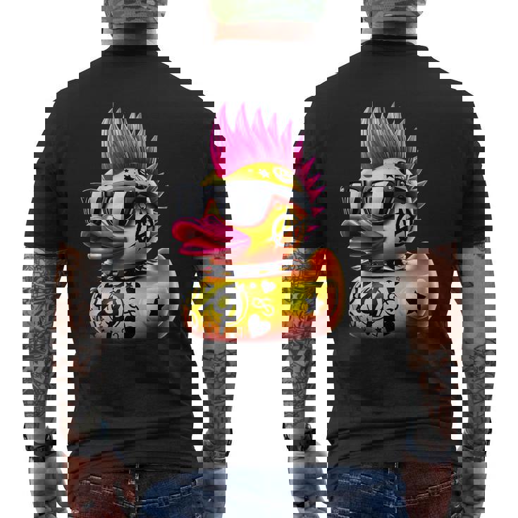 Pato Punk Pato Punk Rockero Divertido Amante De Los Animales Camiseta Hombre Estampado Espalda