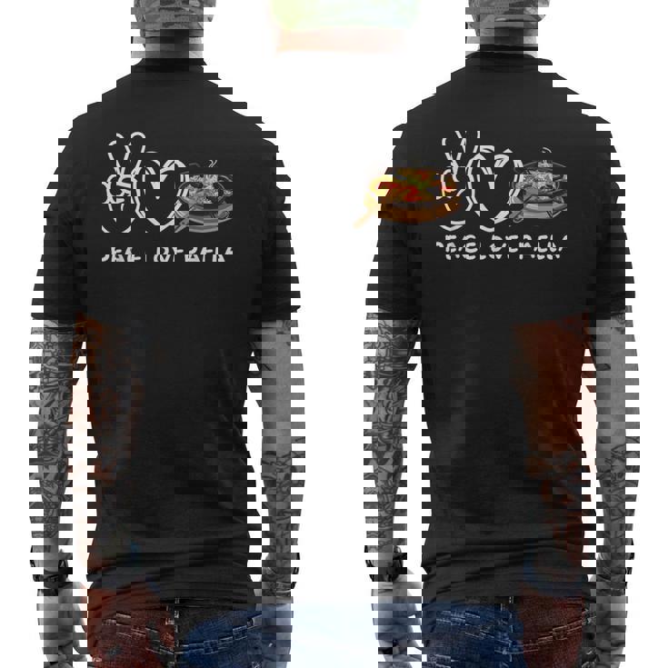 Peace Love Paella Retro Paella Amante De La Comida Camiseta Hombre Estampado Espalda