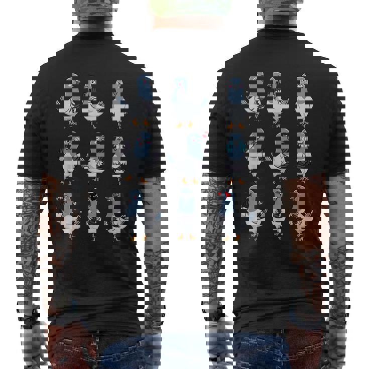 Piccione Uccello Columbidae Emoticons Piccione Allevatore T-shirt da uomo con stampa posteriore