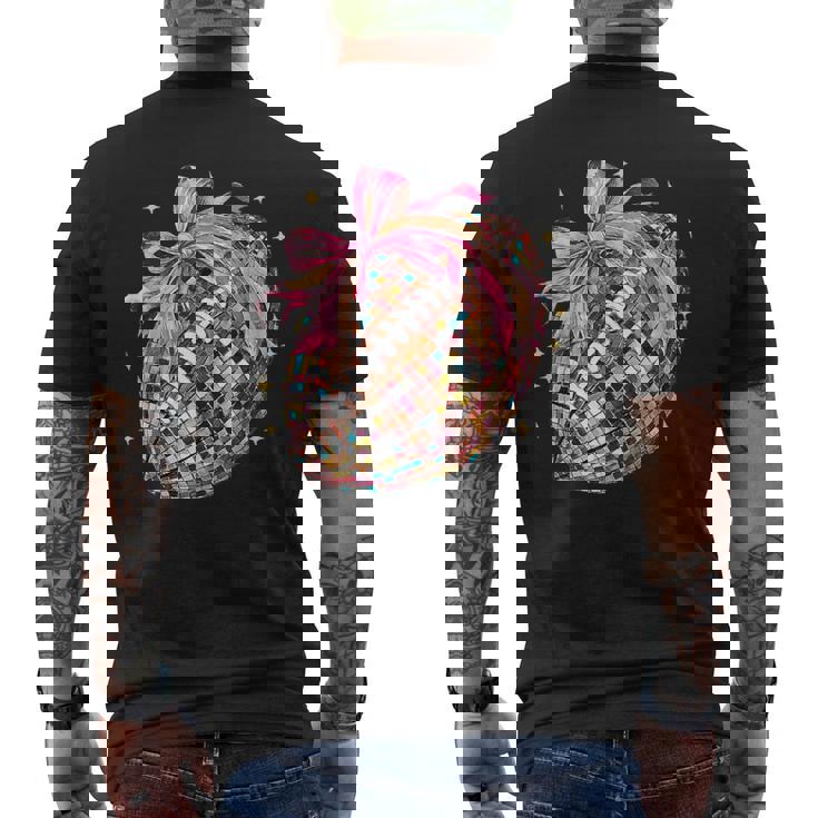 Pink Coquette Bow Football Pink Disco Football Bow Coquette Men's T-shirt Back Print