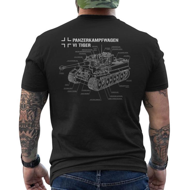 Plan Du Char Allemand Tigre I De La Seconde Guerre Mondiale T-shirt imprimé au dos