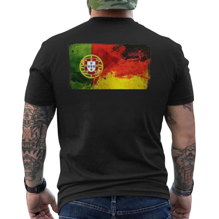 Portugal Deutschland Fusion Football Sport Competition Friends T-Shirt mit Rückendruck