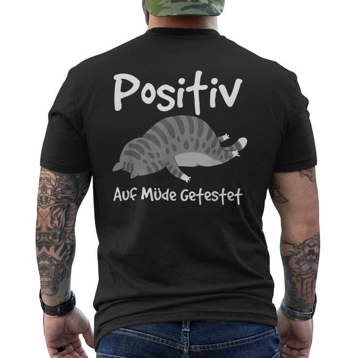 Positiv Auf Müde Getestet Fun Cat Sleep T-Shirt mit Rückendruck