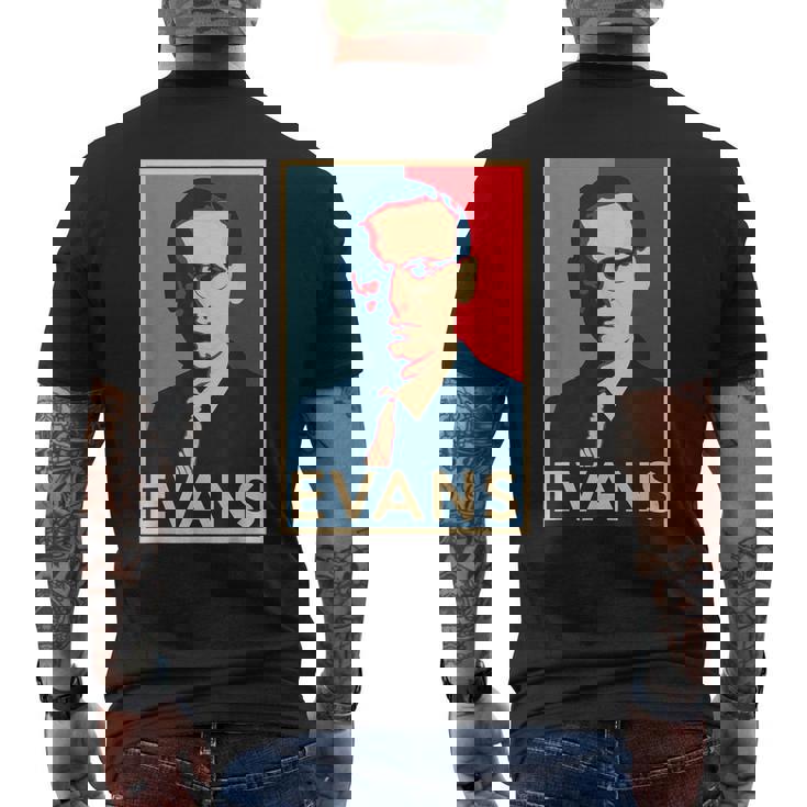 Poster Di Bill Evans Hope Grandi Della Storia Del Jazz T-shirt da uomo con stampa posteriore