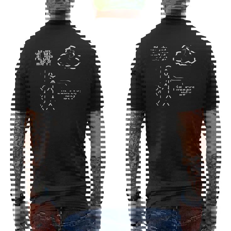 Programmatore Debian Linux Dad What Are Clouds Made Of T-shirt da uomo con stampa posteriore