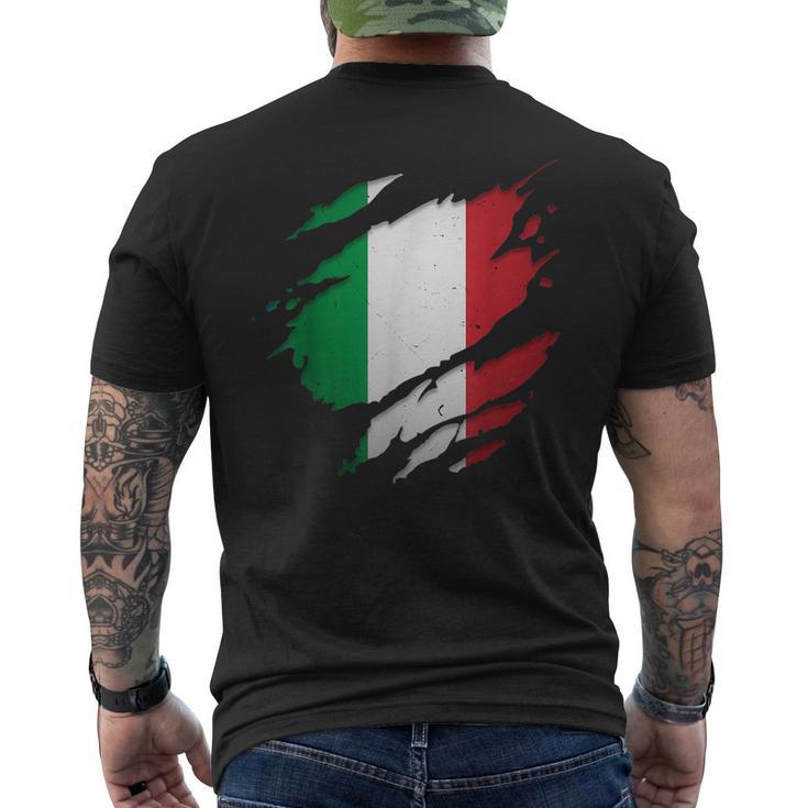 Proud Italian Italia Ripped Italian Flag T-Shirt mit Rückendruck