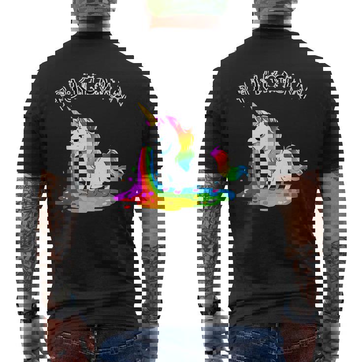 Pukicornómito De Unicorniosómito De Arco Iris Camiseta Hombre Estampado Espalda