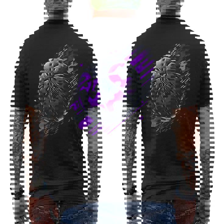 Purple Basketball Camouflage Men's T-shirt Back Print