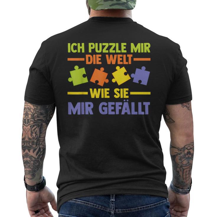 Puzzlefan Puzzler Puzzle Pieces Puzzle T-Shirt mit Rückendruck