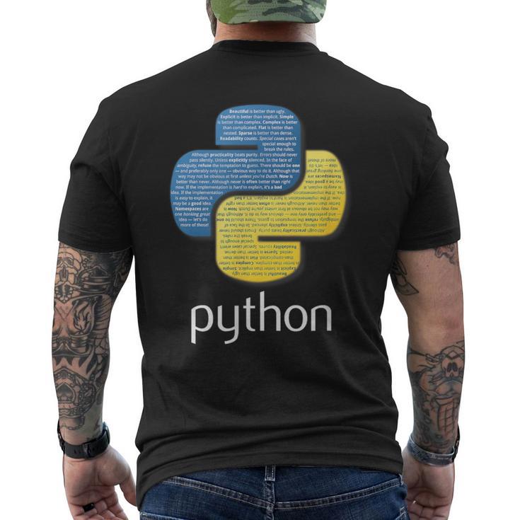 Python Coder Programador Programador Programador Desarrolladores Camiseta Hombre Estampado Espalda