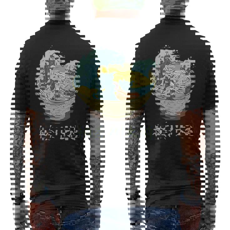 Ramen Artístico Kawaii Gran Ola De Kanagawa Camiseta Hombre Estampado Espalda