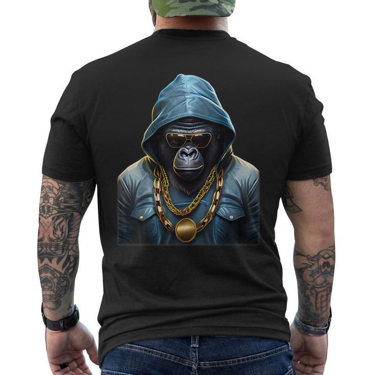 Rapper Gorilla I Retro Hip Hop I Gorilla Hip Hop Gangster T-Shirt mit Rückendruck