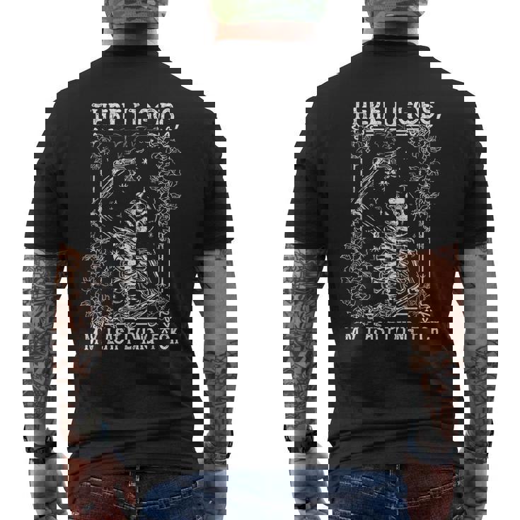 There It Goes My Last Flying Fuck Skeletons Halloween Men's T-shirt Back Print