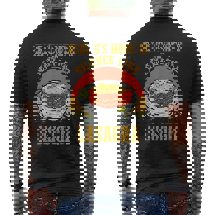 Real Gs Move In Silence Like Lasagna Retro Vintage Sunset Men's T-shirt Back Print