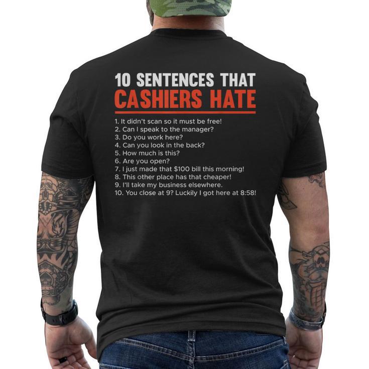 VALLAD CASHIER TEE BLK【S】 Retail Worker 10 Sentences Cashier Men's T-shirt Back Print