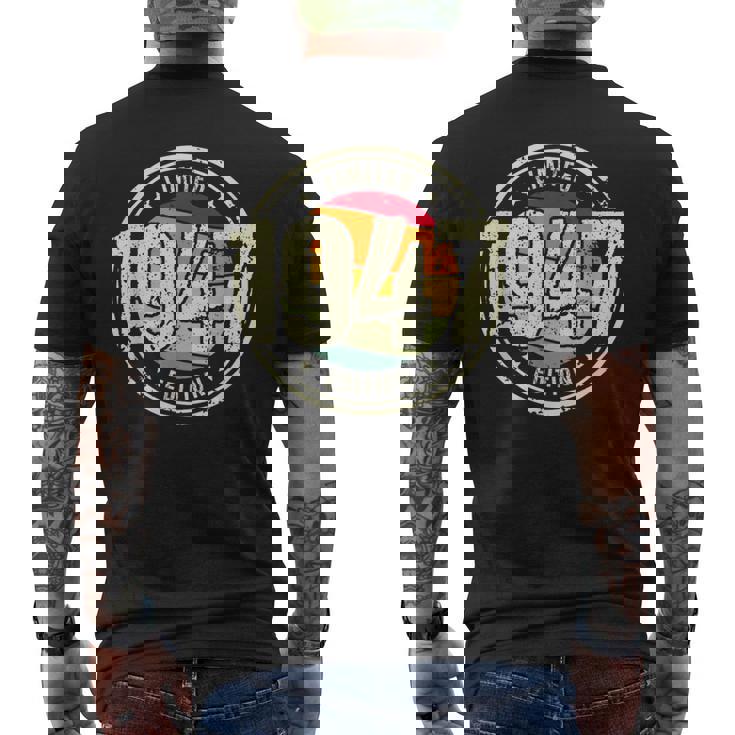 Retro 77 Años Nacido En 1947 Edición Limitada 77 Cumpleaños Camiseta Hombre Estampado Espalda