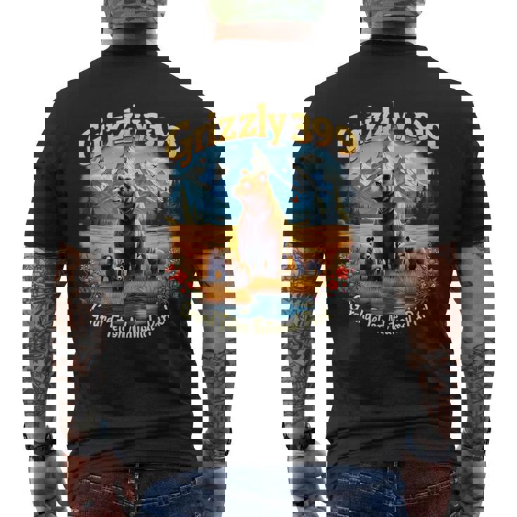 Retro Bear Grizzly 399 Wild & Free Grand Teton National Park Men's T-shirt Back Print