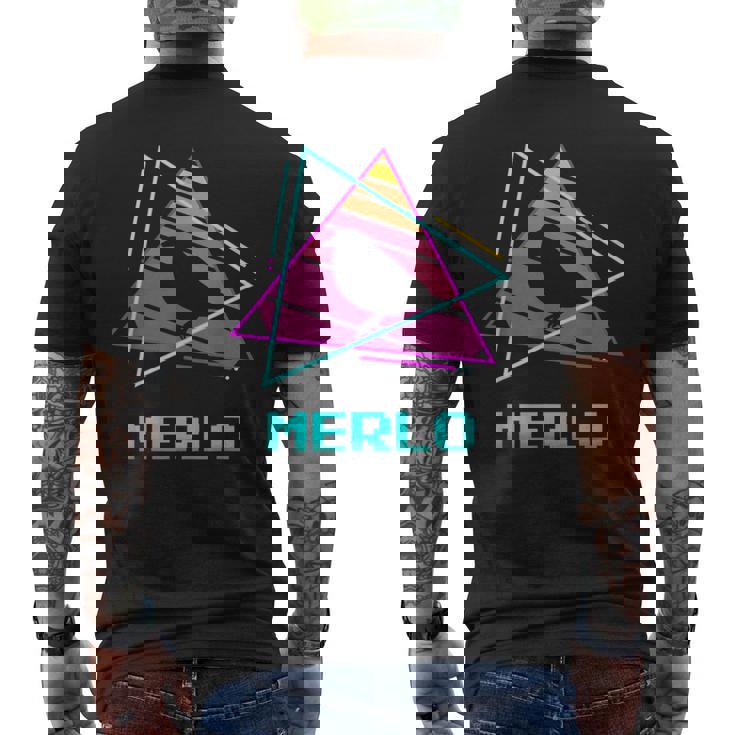 Retro Merlo Merli T-shirt da uomo con stampa posteriore
