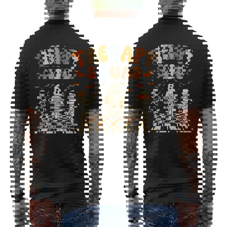Retro Therapy Squad Slp Ot Pt Team Halloween Speech Physical Men's T-shirt Back Print