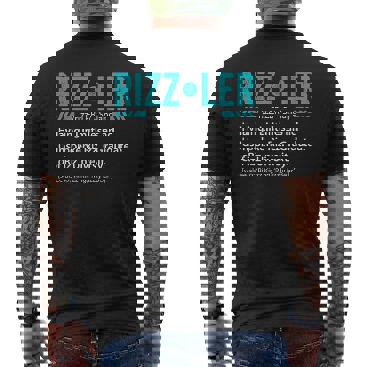 Rizzler Definition Rizz God Meme Rizz King Men's T-shirt Back Print