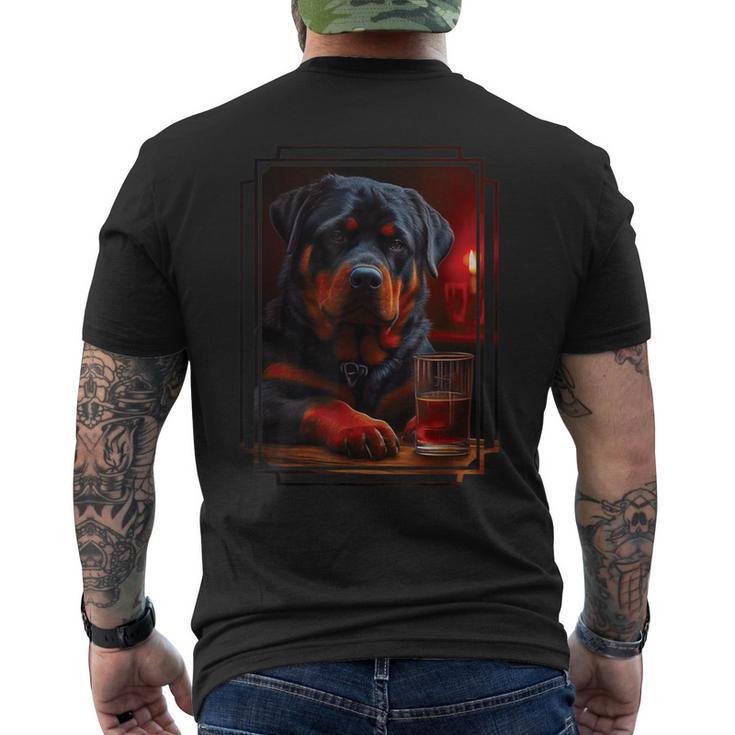 Rottweiler In Pub I Drinking Dog I Dog Bar Rottweiler T-Shirt mit Rückendruck