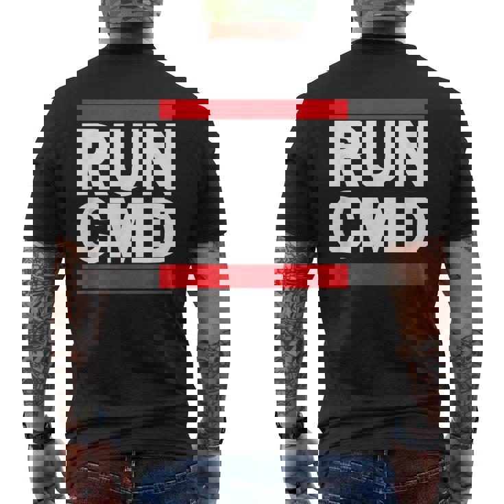 Run-Cmd Prompt Prompt Computer Prompt T-shirt da uomo con stampa posteriore