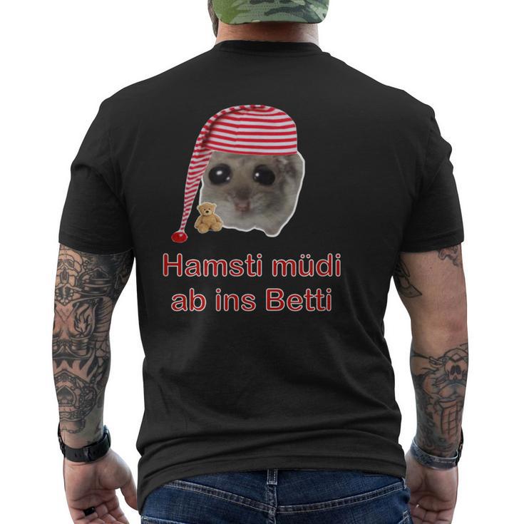 Sad Hamster Sad Hamster Hamsty Hamsti Sleep T-Shirt mit Rückendruck