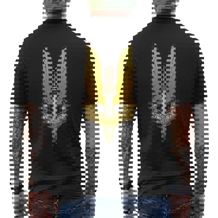 Sas Con Stemmaintage Delle Forze Speciali Dell'esercito Britannico T-shirt da uomo con stampa posteriore