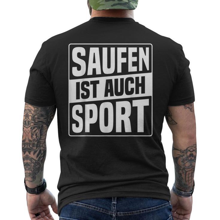 Saufen Ist Auch Sport T-Shirt mit Rückendruck