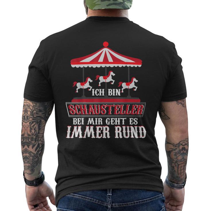 Schausteller Kirmesolksfest Bei Mir Geht Es Immer Rund T-Shirt mit Rückendruck