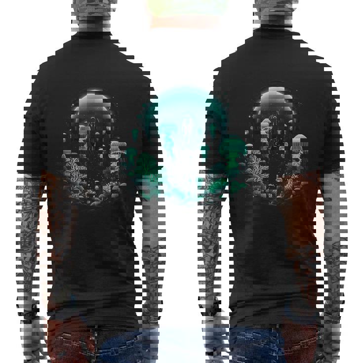 Scuba Diver And Jellyfish For Ocean Dive Trip Scuba Diving Men's T-shirt Back Print