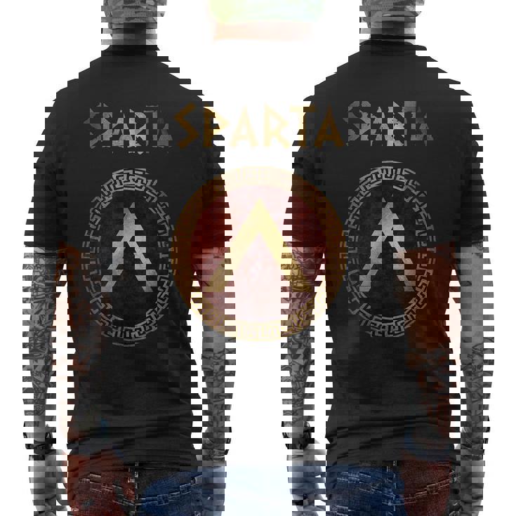 Scudo Spartan Lacedaemonian Lambda Antico Simbolo Di T-shirt da uomo con stampa posteriore