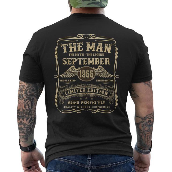 September 1966 58 Jahre Alt Geburtstagsgeschenke Für Männer 58 Geburtstag T-Shirt mit Rückendruck