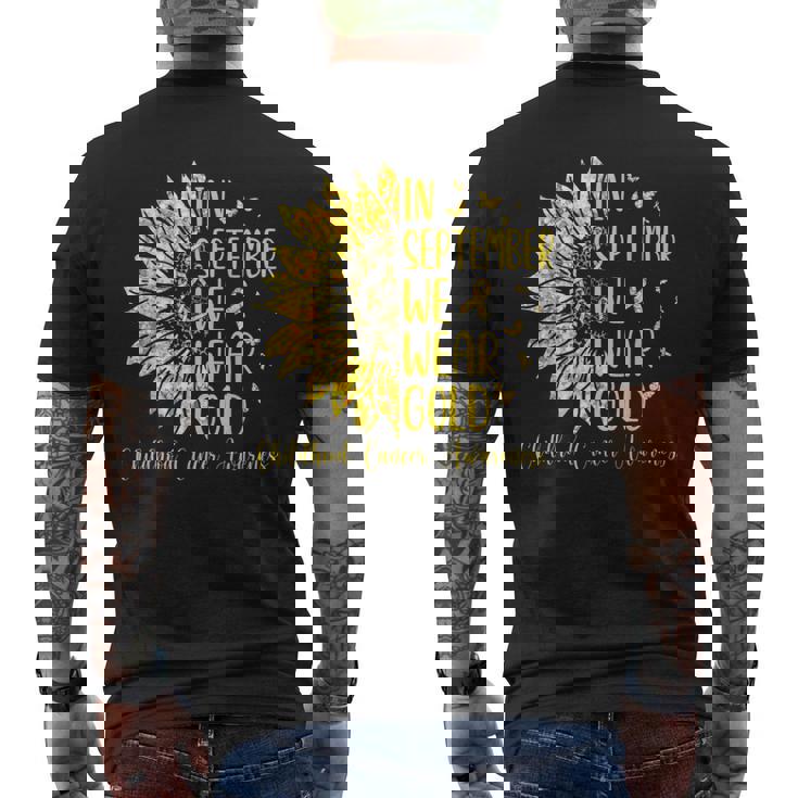 In September We Wear Gold Childhood Cancer Awareness Men's T-shirt Back Print