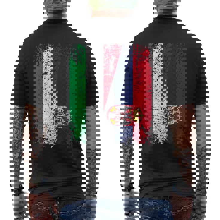 Serbia Italia Bandiera Amicizia Italiana Serbo Serbia T-shirt da uomo con stampa posteriore