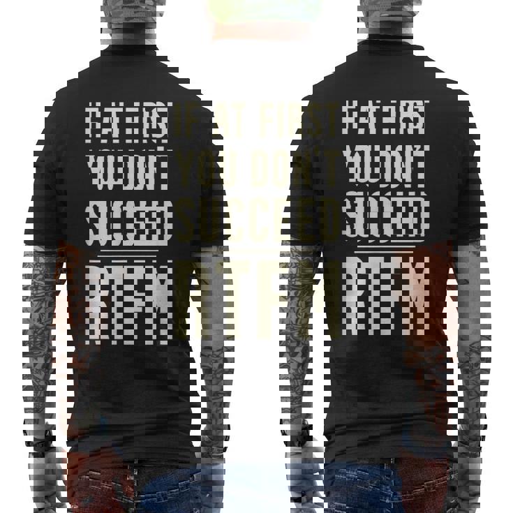Si Al Principio No Tiene Éxito El Servicio De Atención Al Cliente Rtfm Camiseta Hombre Estampado Espalda