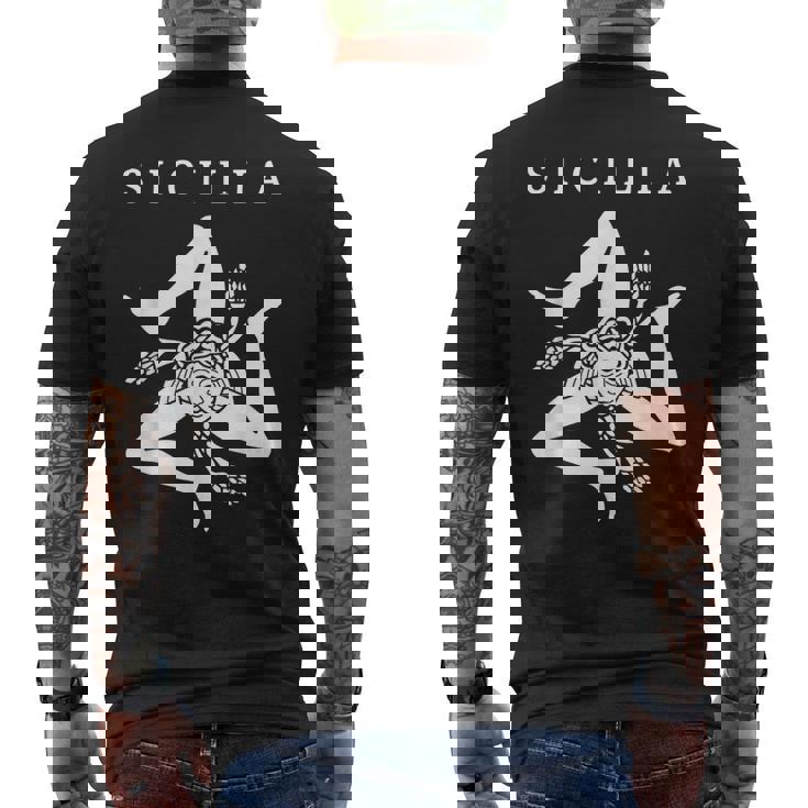 Sicilia Bandera Sicilia Palermo Italia Camiseta Hombre Estampado Espalda