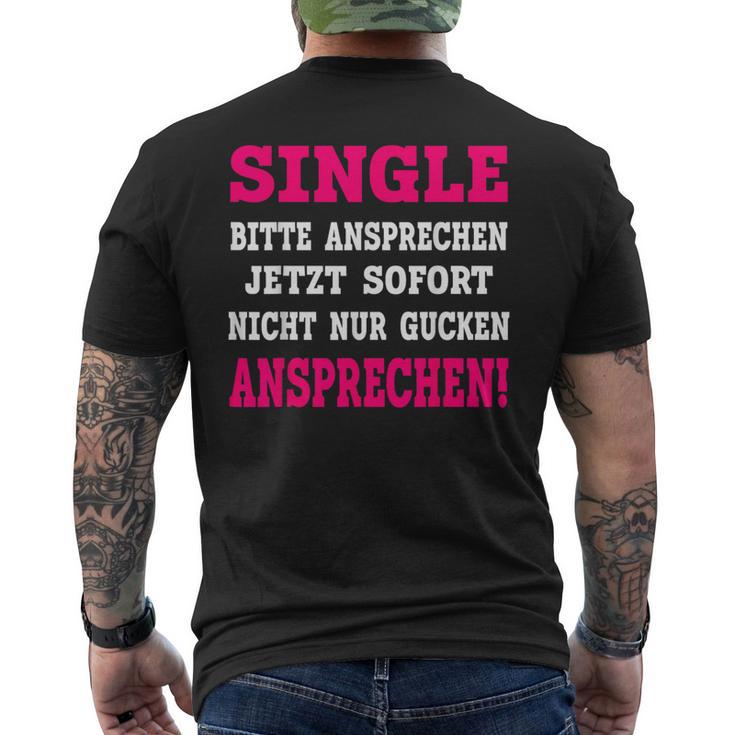 Single Please Atten T-Shirt mit Rückendruck