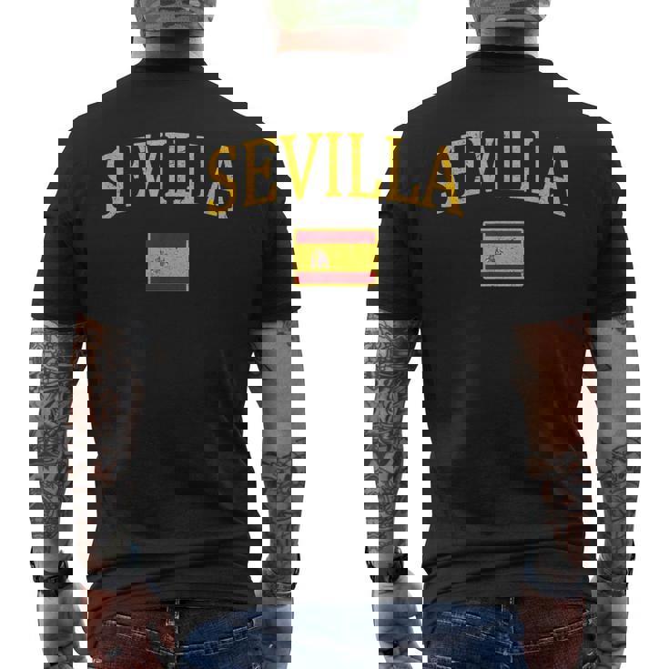 Siviglia Spagna Bandiera Spagnola T-shirt da uomo con stampa posteriore