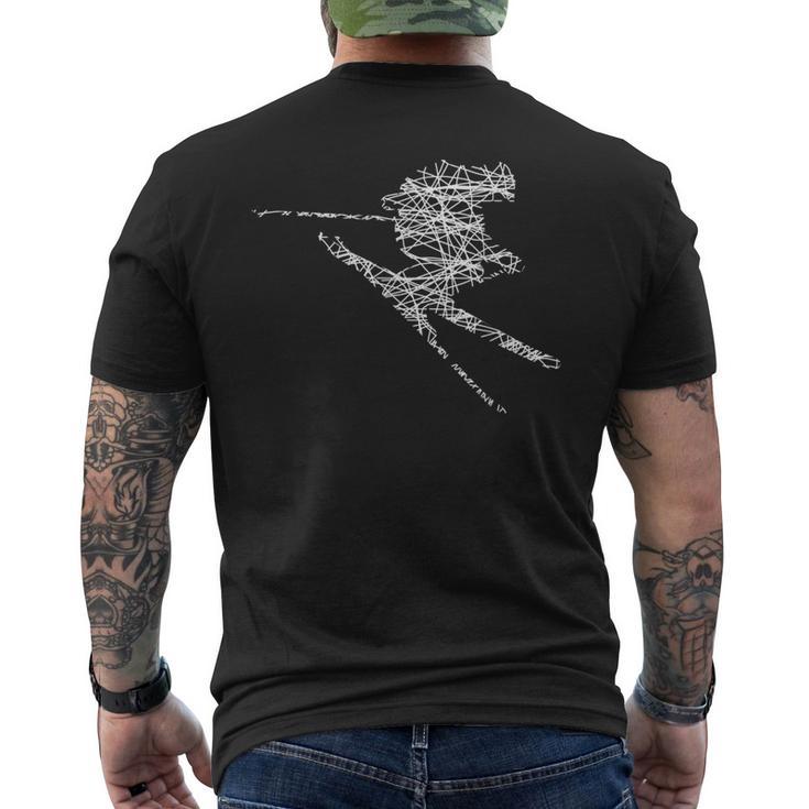 Ski Driver Silhouette Drawn T-Shirt mit Rückendruck